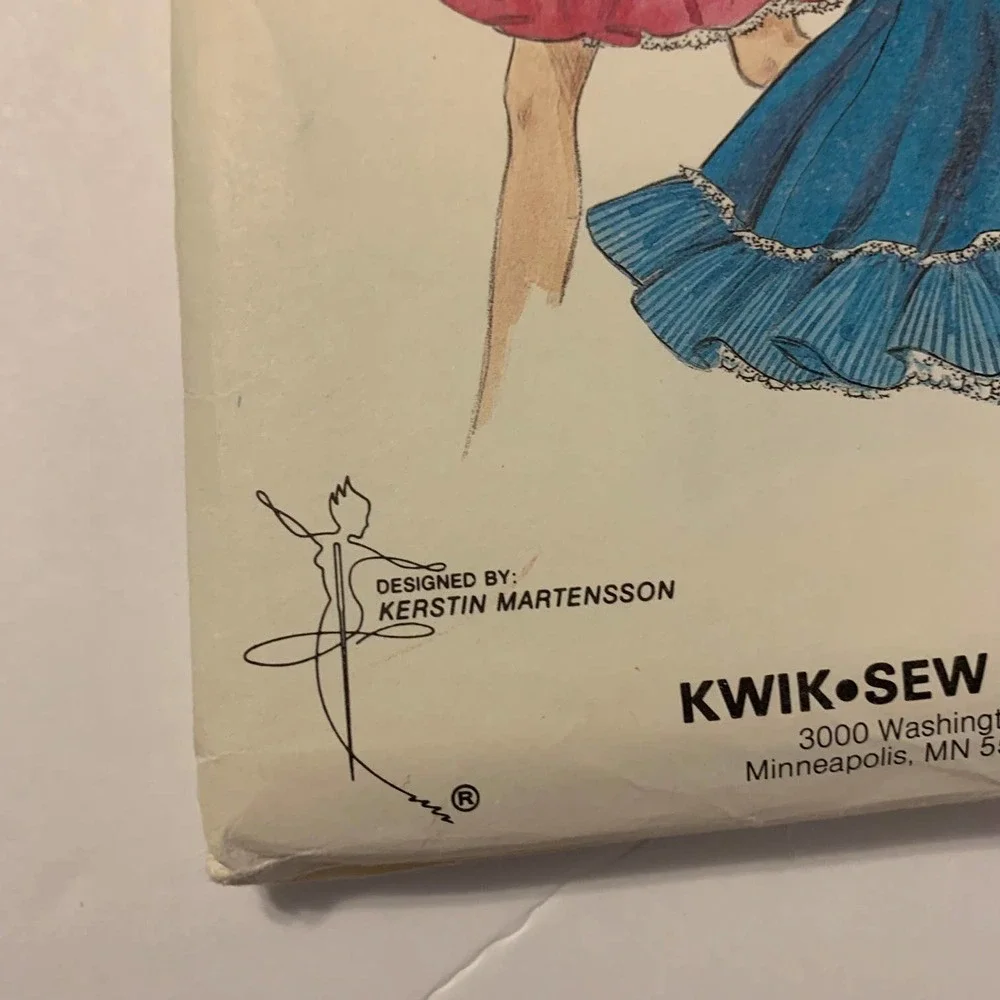 Kwik Sew Vintage Pattern  #1463 Square Dance Dress‎